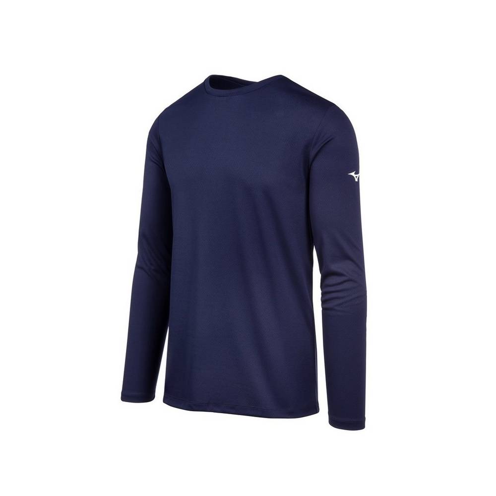 Camiseta Mizuno Long Sleeve - Homem - Azul Marinho - LNOPK1879